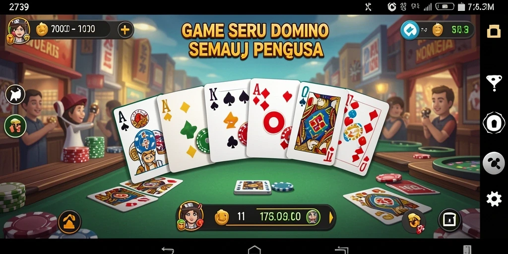 Screenshot gameplay 2739 yang menampilkan pertandingan seru permainan Domino.