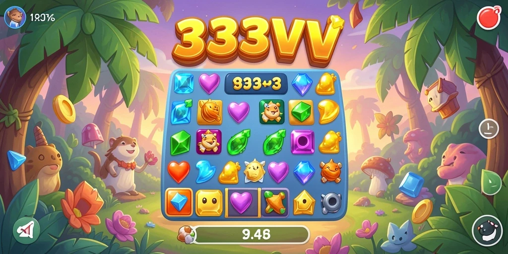Gameplay seru dan penuh warna dari 333V di level Match-3.
