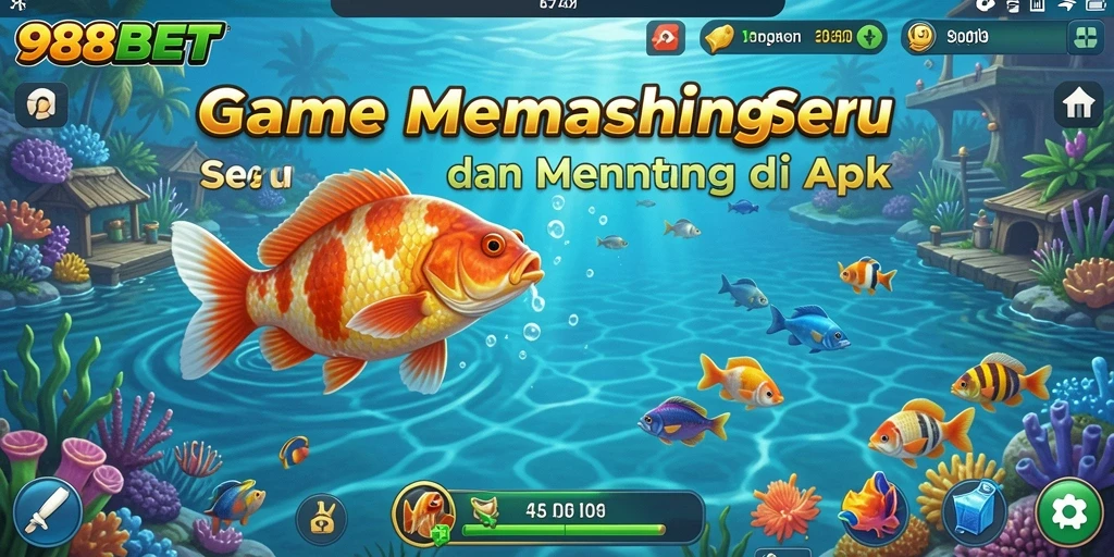 Screenshot utama 988BET menunjukkan pemain sedang memancing dengan latar belakang alam yang indah.