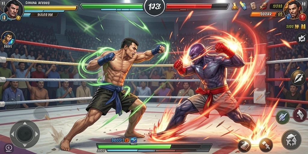Tampilan gameplay API33 yang mendebarkan dan penuh aksi Fighting.