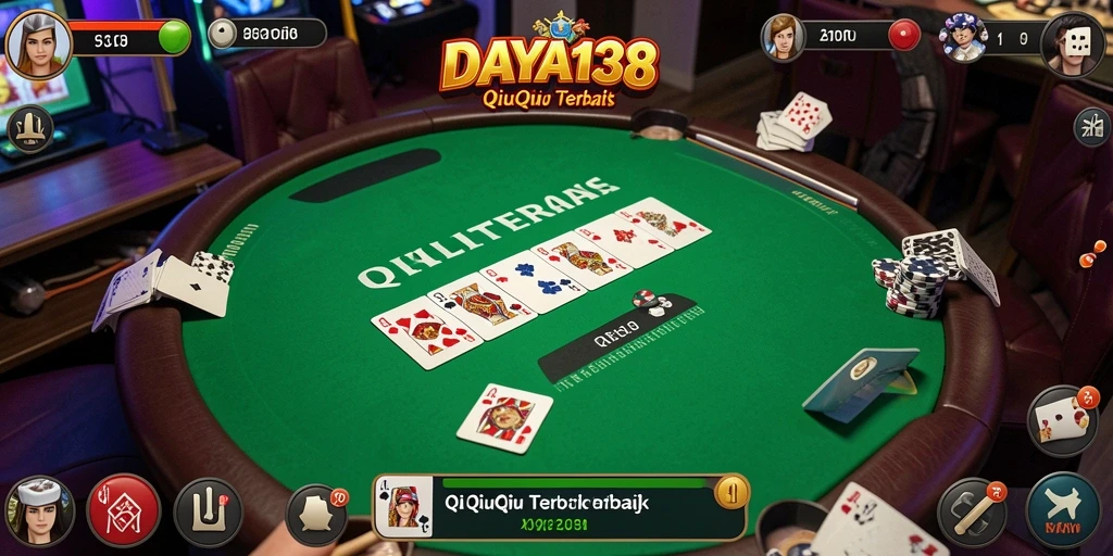 Screenshot menunjukkan pemain sedang bersaing dalam permainan QiuQiu.
