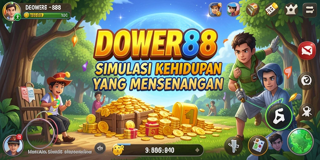 Tampilan screenshot DOWER88 yang menunjukkan aktivitas simulasi kehidupan.