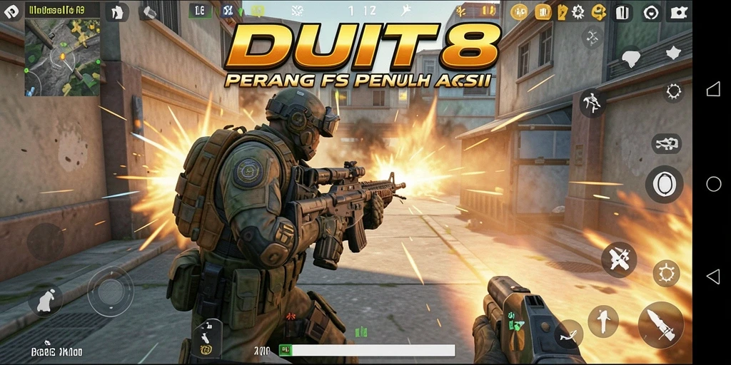 Tampilan seru dari gameplay <strong>DUIT8</strong> dengan aksi tembak-menembak intens.