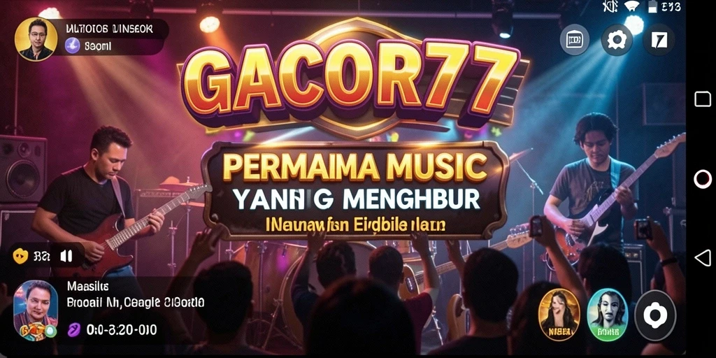 Tampilan gameplay seru GACOR77 yang penuh warna dan musik.