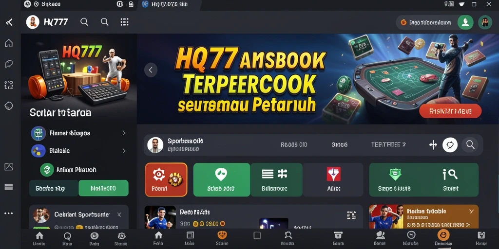 Tampilan menarik dari aplikasi HQ777 dengan berbagai opsi taruhan.