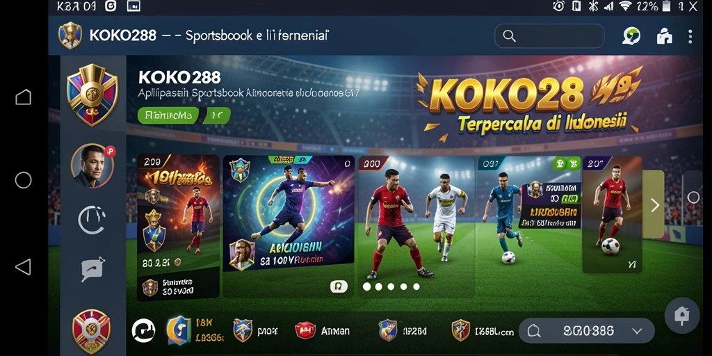 Tampilan menarik dari aplikasi KOKO288 saat taruhan olahraga.
