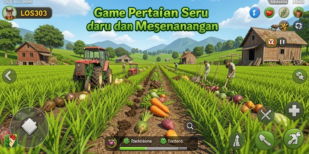 Screenshot menunjukkan gameplay seru dan menantang dalam bertani.