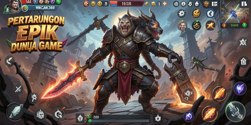 Tampilan gameplay utama MACAN388 dalam pertarungan yang seru.