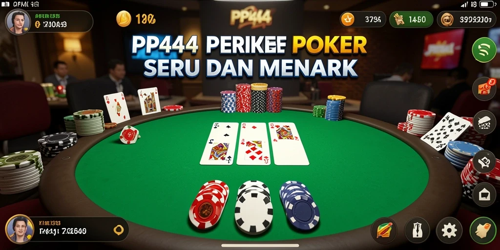 Tampilan gameplay yang mendebarkan dalam PP444 dengan berbagai pilihan permainan Poker.
