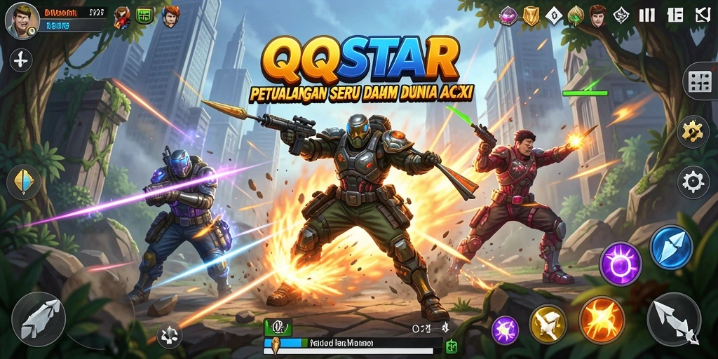Tampilan gameplay menegangkan dan seru di QQSTAR.