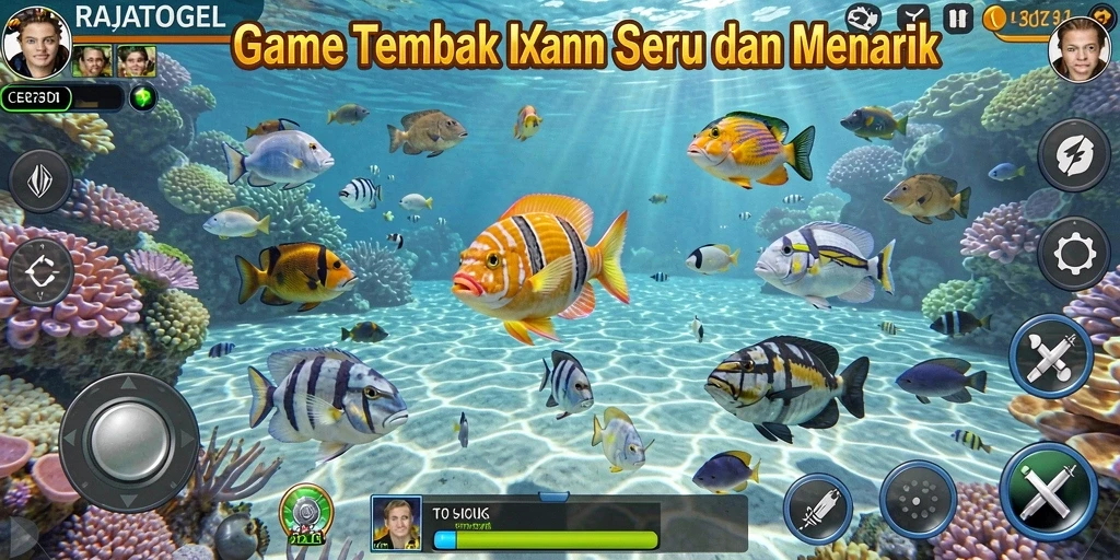 Tangkapan layar utama RAJATOGEL menampilkan aksi tangkap ikan yang seru.