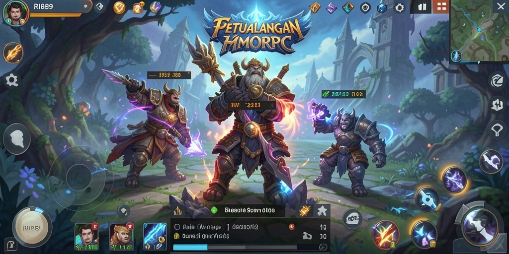 Screenshot gameplay RI889 yang menunjukkan laga epik antar karakter.