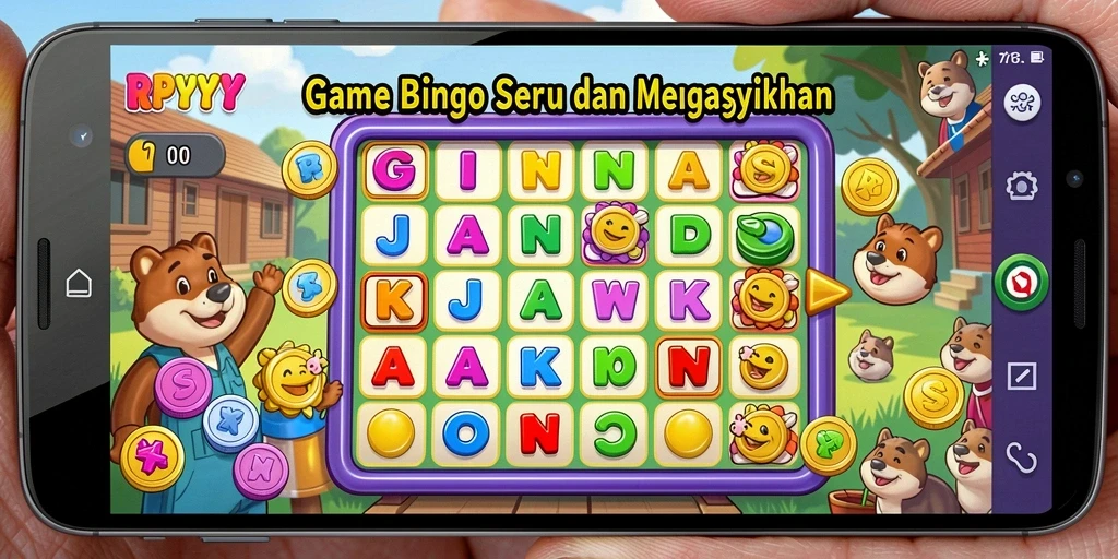 Tampilan menarik dari gameplay Bingo di RPYYY.
