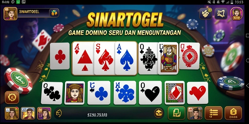 Screenshot SINARTOGEL menampilkan gameplay domino yang seru dan interaktif.