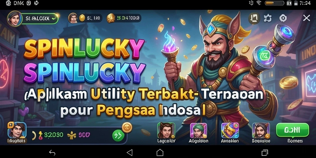 Tampilan antarmuka aplikasi utility SPINLUCKY yang user-friendly.